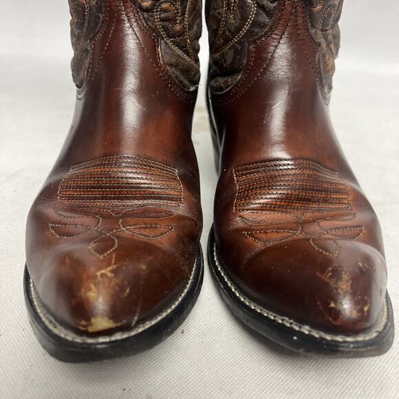 Vintage Wrangler Cowboy Western Boots Men’s 9 EE Brown Distressed 5115 main image 6